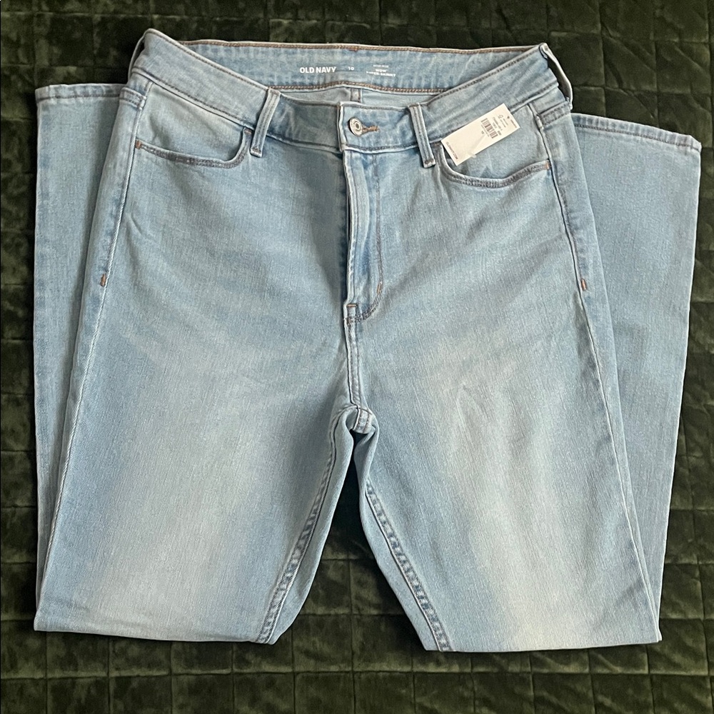 Old Navy Women's Denim Straight Leg Jeans - Light Blue - Picture 2 of 5